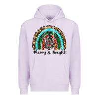 Lilac merry and bright rainbow christmas Premium Hoodie - RanaPortraitStore