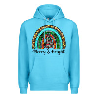 Merry And Bright Rainbow Christmas Premium Hoodie | Teevron