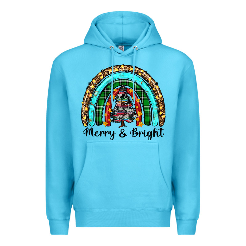 Merry And Bright Rainbow Christmas Premium Hoodie by RanaPortraitStore | Teevron