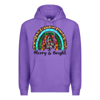 Purple merry and bright rainbow christmas Premium Hoodie - RanaPortraitStore