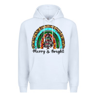White merry and bright rainbow christmas Premium Hoodie - RanaPortraitStore