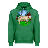 Emerald christmas charolais bull and barnyard Urban Hoodie - RanaPortraitStore