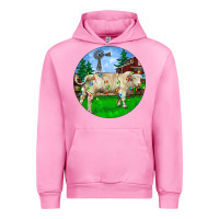 Fuchsia Pink christmas charolais bull and barnyard Urban Hoodie - RanaPortraitStore