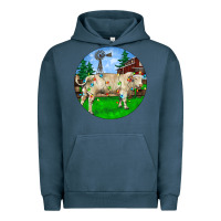 Pigment Midnight Navy christmas charolais bull and barnyard Urban Hoodie - RanaPortraitStore