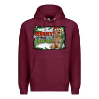 Burgundy merry and bright cockapoo Premium Hoodie - RanaPortraitStore