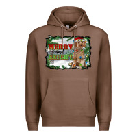 Chestnut merry and bright cockapoo Premium Hoodie - RanaPortraitStore