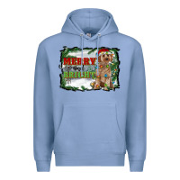 Colony Blue merry and bright cockapoo Premium Hoodie - RanaPortraitStore