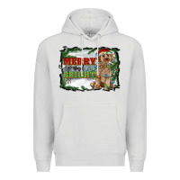 Dove Grey merry and bright cockapoo Premium Hoodie - RanaPortraitStore