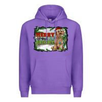 Purple merry and bright cockapoo Premium Hoodie - RanaPortraitStore