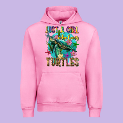 Just A Girl Who Loves Turtles Urban Hoodie Designed By Texasbilliewilder