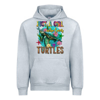 Heather Grey just a girl who loves turtles Urban Hoodie - texasbilliewilder
