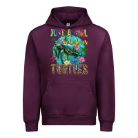 Mauve Wine just a girl who loves turtles Urban Hoodie - texasbilliewilder