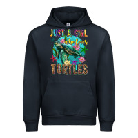 Navy just a girl who loves turtles Urban Hoodie - texasbilliewilder