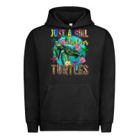 Pigment Black just a girl who loves turtles Urban Hoodie - texasbilliewilder