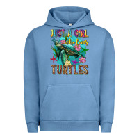 Pigment Pebble Blue just a girl who loves turtles Urban Hoodie - texasbilliewilder