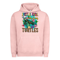 Pigment Salmon just a girl who loves turtles Urban Hoodie - texasbilliewilder