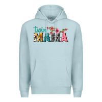 Blue Mist twin mama with flowers Premium Hoodie - texasbilliewilder