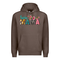 Coffee twin mama with flowers Premium Hoodie - texasbilliewilder