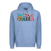 Colony Blue twin mama with flowers Premium Hoodie - texasbilliewilder