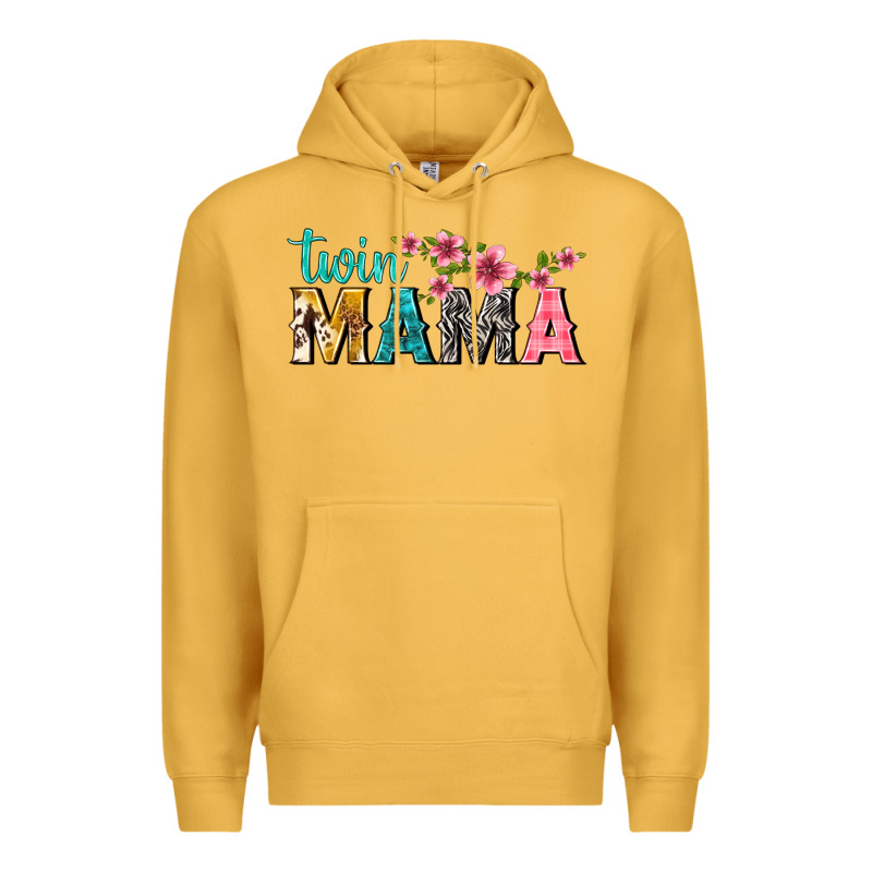 Twin Mama With Flowers Premium Hoodie by texasbilliewilder | Teevron