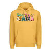 Mustard twin mama with flowers Premium Hoodie - texasbilliewilder