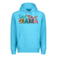 Ocean Blue twin mama with flowers Premium Hoodie - texasbilliewilder