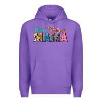 Purple twin mama with flowers Premium Hoodie - texasbilliewilder
