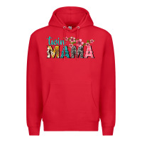 Red twin mama with flowers Premium Hoodie - texasbilliewilder