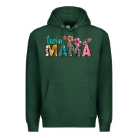 Sports Green twin mama with flowers Premium Hoodie - texasbilliewilder