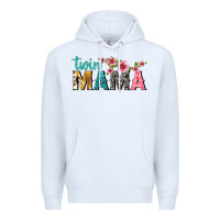 White twin mama with flowers Premium Hoodie - texasbilliewilder