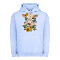 Pigment Grape Ice charolais calf with sunflowers Urban Hoodie - RanaPortraitStore