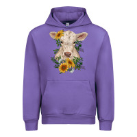 Tulip charolais calf with sunflowers Urban Hoodie - RanaPortraitStore