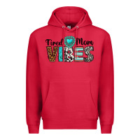 Cardinal tired mom vibes Premium Hoodie - texasbilliewilder