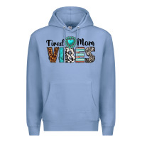 Colony Blue tired mom vibes Premium Hoodie - texasbilliewilder