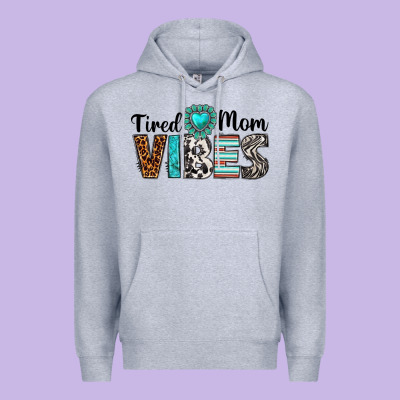Tired Mom Vibes Premium Hoodie Designed By Texasbilliewilder
