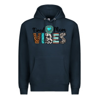 Navy tired mom vibes Premium Hoodie - texasbilliewilder