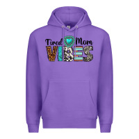 Purple tired mom vibes Premium Hoodie - texasbilliewilder