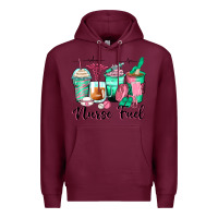 Burgundy nurse fuel coffee cups Premium Hoodie - Zillion Design Studio