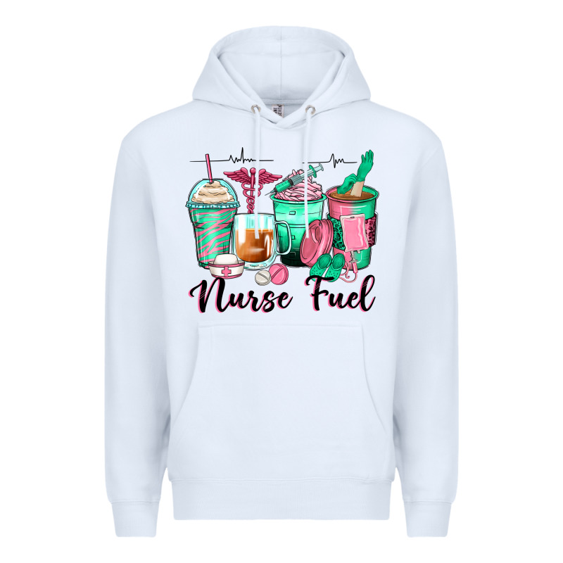 Nurse Fuel Coffee Cups Premium Hoodie by Zillion Design Studio | Teevron