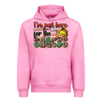 Fuchsia Pink i'm just here for the snacks softball Urban Hoodie - Zillion Design Studio