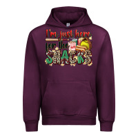 Mauve Wine i'm just here for the snacks softball Urban Hoodie - Zillion Design Studio
