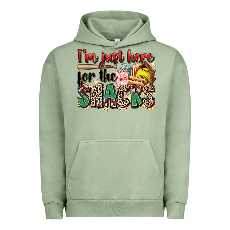 I'm Just Here For The Snacks Softball Urban Hoodie by Zillion Design Studio | Teevron