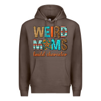 Coffee weird moms build character Premium Hoodie - texasbilliewilder