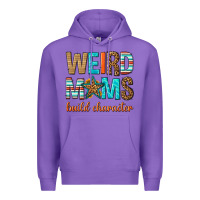 Purple weird moms build character Premium Hoodie - texasbilliewilder