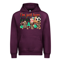 Mauve Wine i'm just here for the snacks soccer Urban Hoodie - Zillion Design Studio