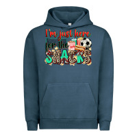 Pigment Midnight Navy i'm just here for the snacks soccer Urban Hoodie - Zillion Design Studio