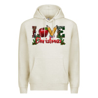 Oatmeal Heather love christmas teacher Premium Hoodie - RanaPortraitStore