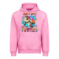 Fuchsia Pink just a girl who loves turtles Urban Hoodie - texasbilliewilder