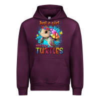 Mauve Wine just a girl who loves turtles Urban Hoodie - texasbilliewilder