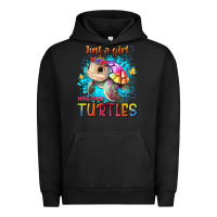 Pigment Black just a girl who loves turtles Urban Hoodie - texasbilliewilder